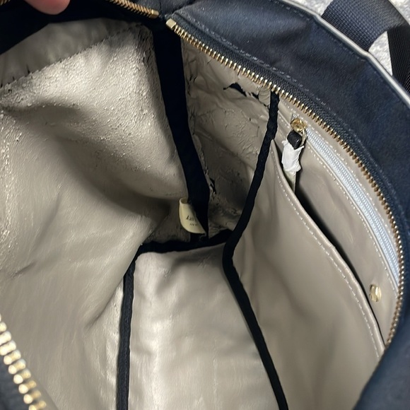 Kate Spade Barrow Street Tote Bag Bow Accent Zip Top Black White Classic - Picture 16 of 17